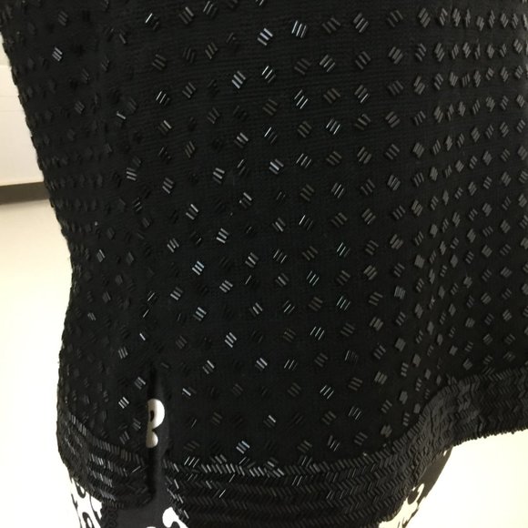 Vintage Wool Black Beaded Wool Shell Top Metal Zipper Small Balore Knits - Picture 6 of 9